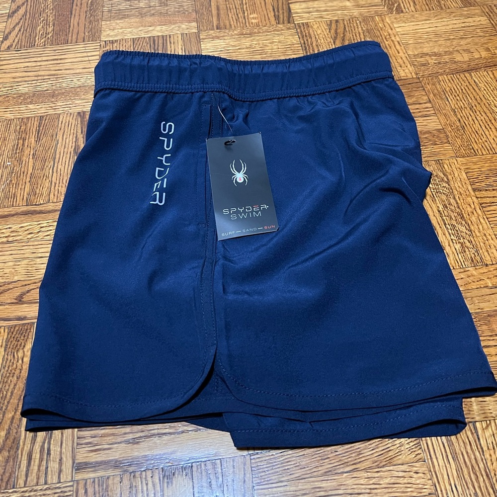 Spyder Swim Trunks. Navy Blue. large 4’ 3/8 Shorts
